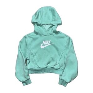 Nike Kids Green Teal Pullover Cotton Hoodie Sweater Size S